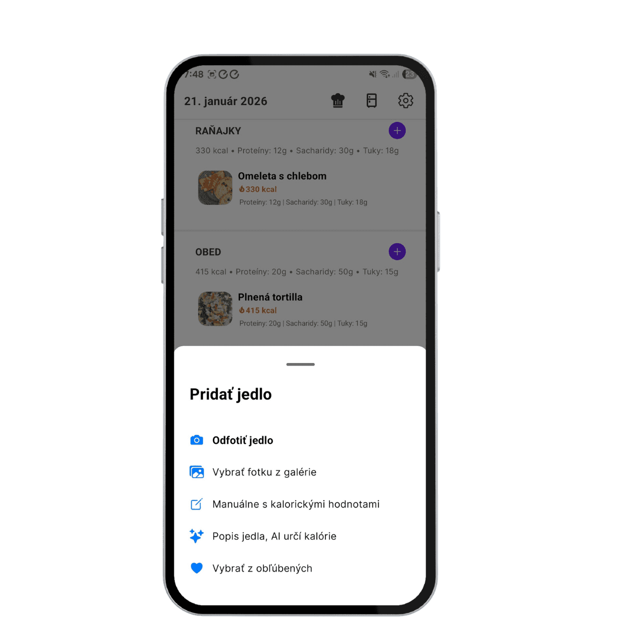 Sledujte svoju stravu